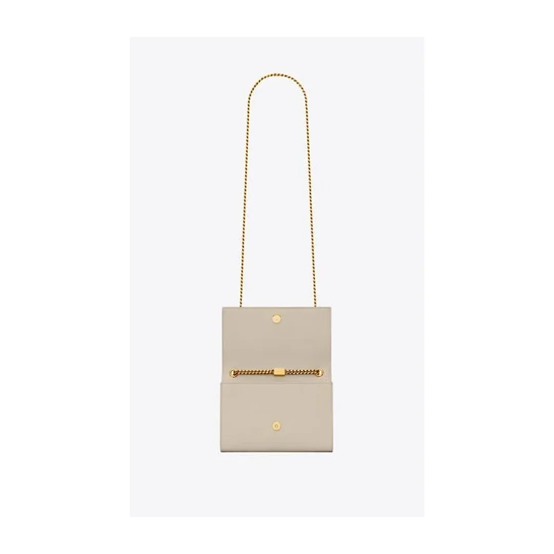 Y Kate Small Chain Bag in Grain de Poudre Embossed Leather
