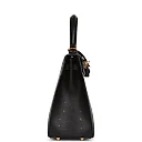 H Kelly Sellier 25 Black Ostrich Gold Hardware