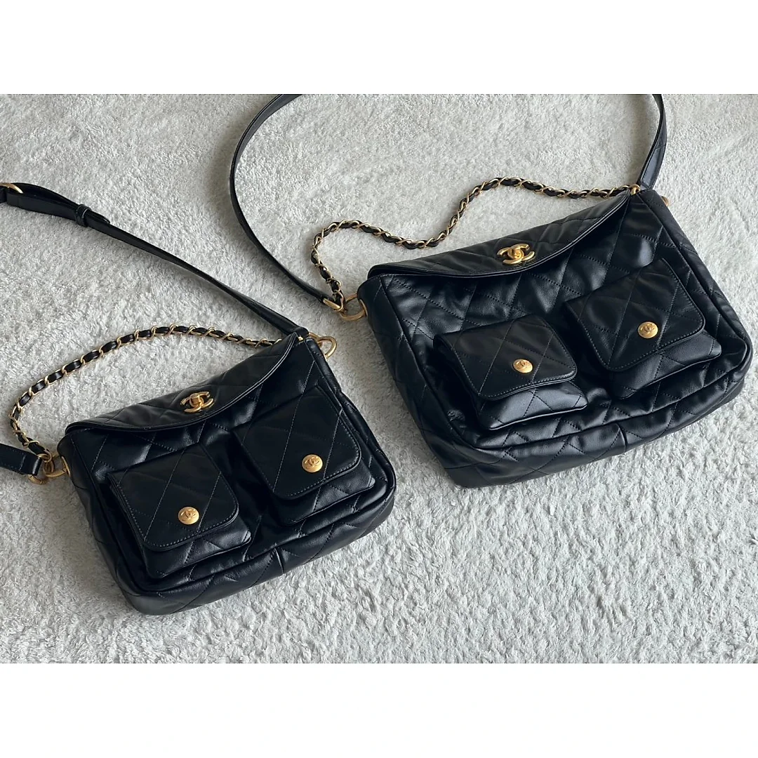 cc Duma Lambskin Vintage Hobo 2sizes in 3colours