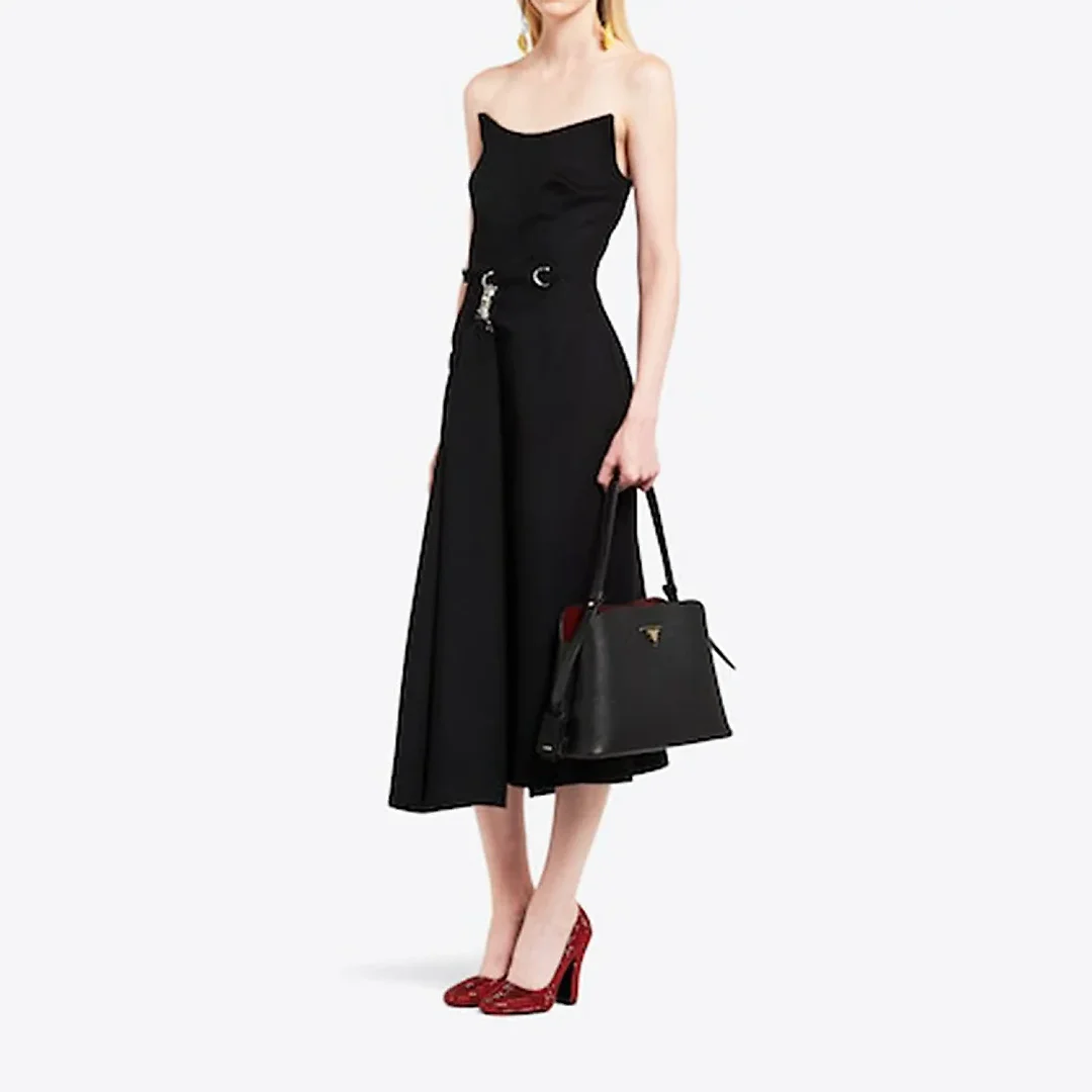 PP Saffiano Leather PP Matin��e Bag in Black