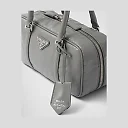 PP Small antique nappa leather top handle bag – Slate Gray