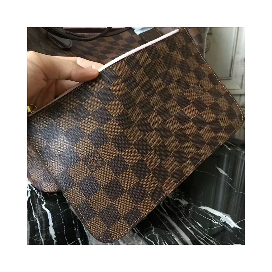 L N41603 Neverfull MM Shoulder Bag Damier Ebene Canvas