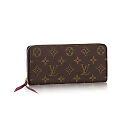 L Monogram Canvas Clemence Wallet M60742 Fuchsia