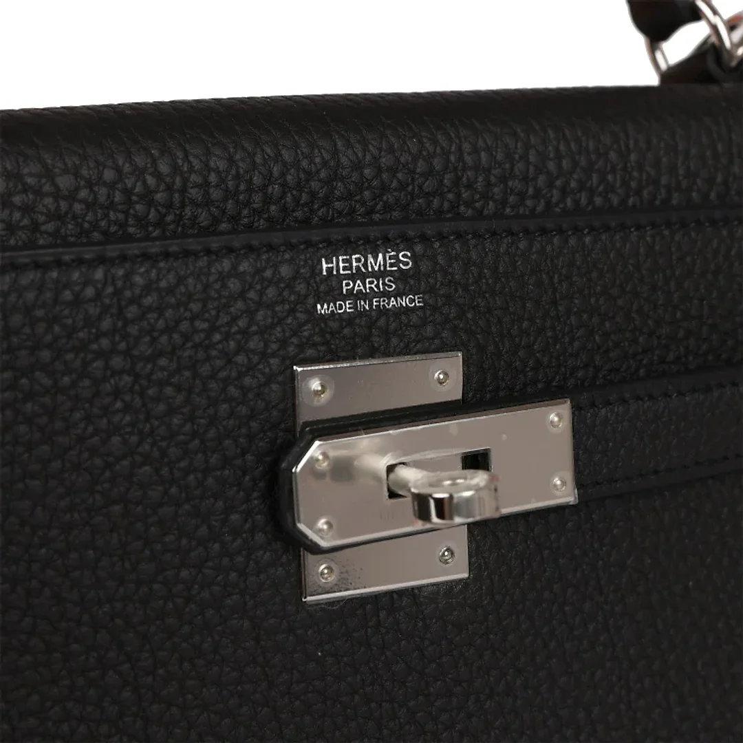 H Kelly Retourne 32cm Black Togo Palladium Hardware