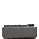 CC Mini Rectangular Flap Bag with Top Handle Dark Grey Lambskin Light Gold Hardware