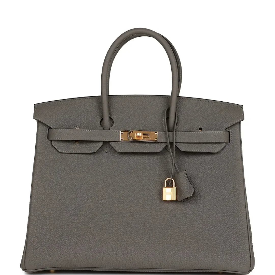H Birkin 35 Gris Meyer Togo Gold Hardware