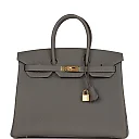 H Birkin 35 Gris Meyer Togo Gold Hardware