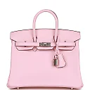 H Birkin 25 Rose Sakura Swift Palladium Hardware
