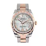 Datejust 31 White Mother of Pearl Roman Large VI set with Diamond Dial Diamond Bezel 18K Rose Gold Two Tone Ladies Watch 178341