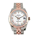 Datejust 31 White Roman Dial Fluted Bezel 18K Rose Gold Two Tone Jubilee Ladies Watch 178271