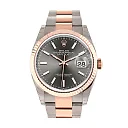 Datejust 36 Dark Rhodium Dial Fluted Rose Gold Two Tone Watch 126231 NP