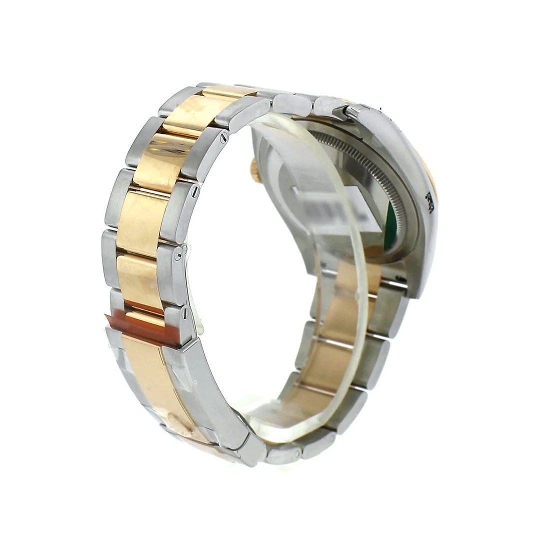 Datejust 36 White mother-of-pearl Diamond Dial Fluted 18K Gold Two Tone Oyster Watch 116233