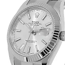Datejust II Stainless Steel White Gold Silver Index Dial Watch 116334