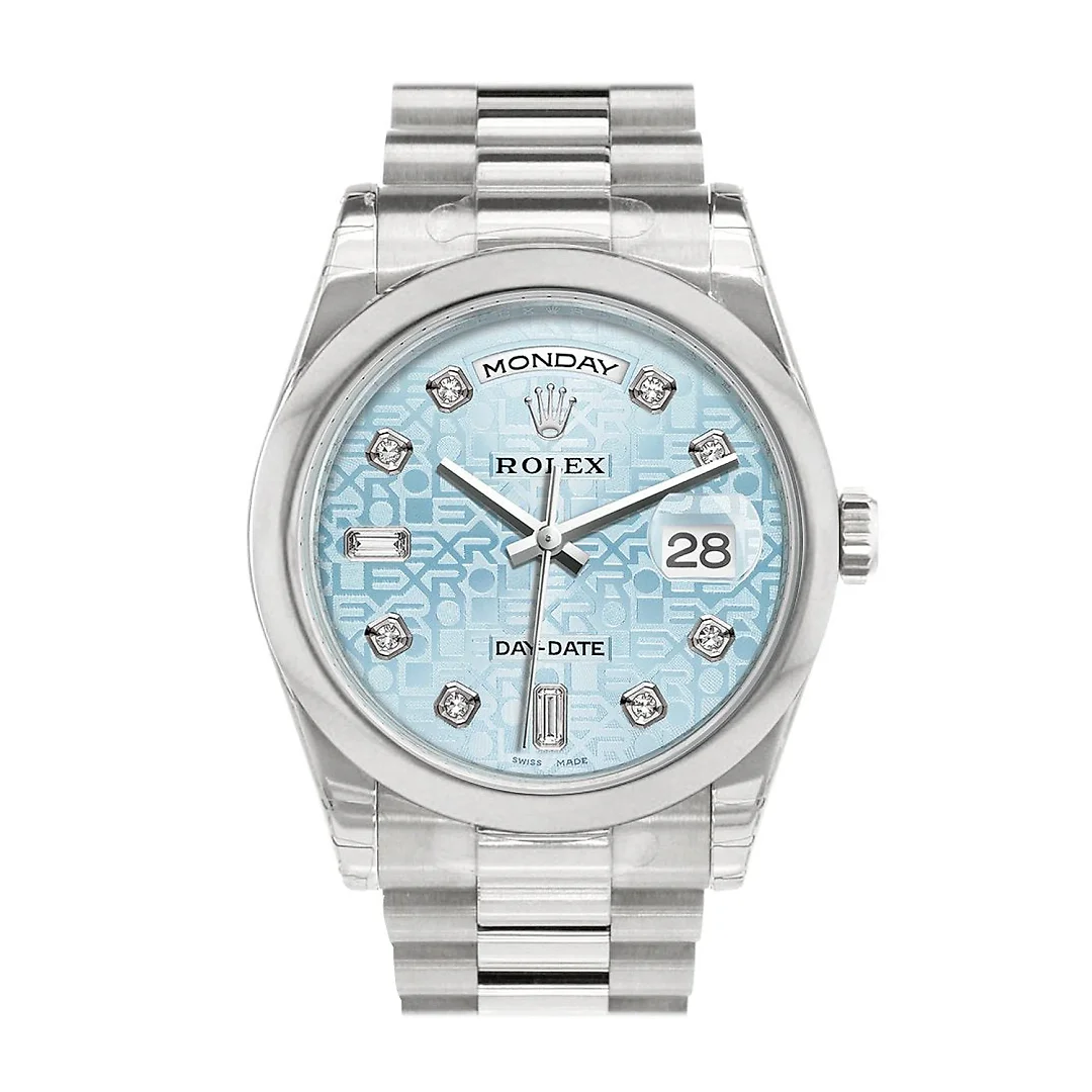 Day Date 36 Ice Blue Jubilee design set with diamonds Dial President Men’s Watch 118206
