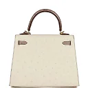 H Special Order (HSS) Kelly Sellier 25 Beton and Gris Asphalte Ostrich Gold Hardware