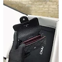 cc CO-CO Classic Card Holder 11cm/4.4in Silver Hardware For Women Black AP0214 Y01480 C3906