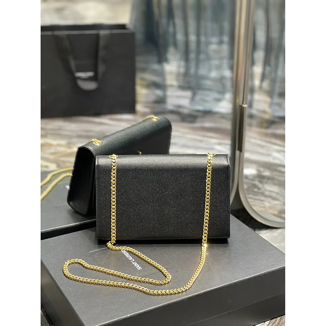 Y Kate Medium In Grain Poudre embossed Leather Bag 2 colours