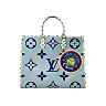 L Monogram Giant Onthego Capri Blue Coated Canvas To