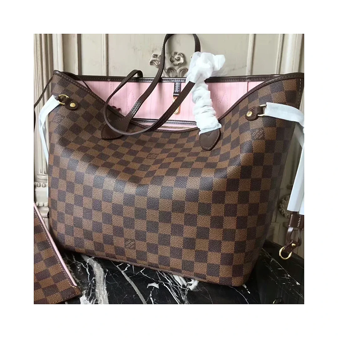 L N41603 Neverfull MM Shoulder Bag Damier Ebene Canvas
