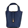 H Picotin Lock 18 Bleu Saphir Clemence Gold Hardware