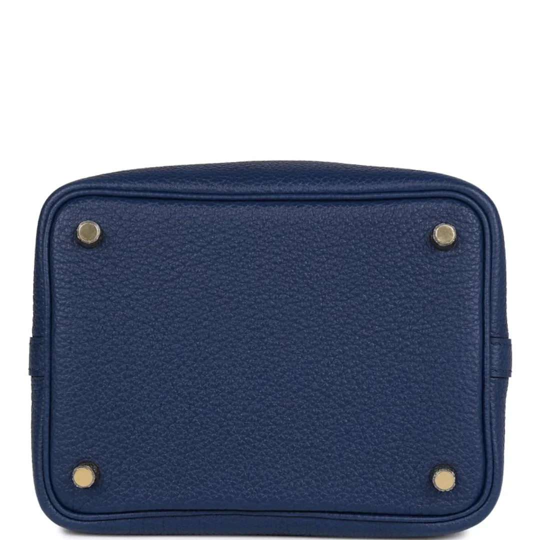 H Picotin Lock 18 Bleu Saphir Maurice Gold Hardware