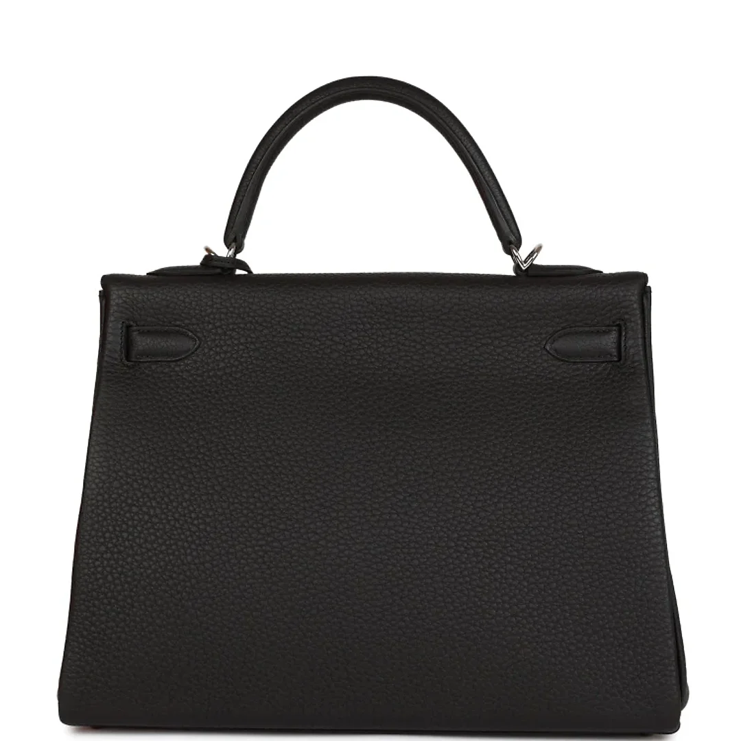 H Kelly Retourne 32cm Black Togo Palladium Hardware