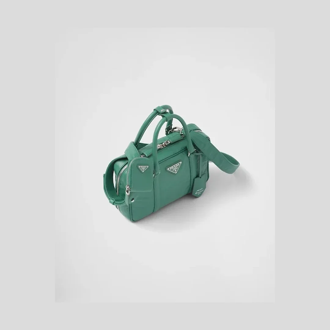 PP Medium antique nappa leather top handle bag – Sage Green