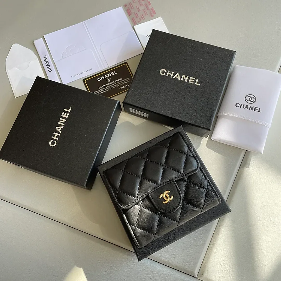 cc Small Classic Flap Wallet Black Bag For Women 10.5cm/4.1in AP0231 Y01295 C3906