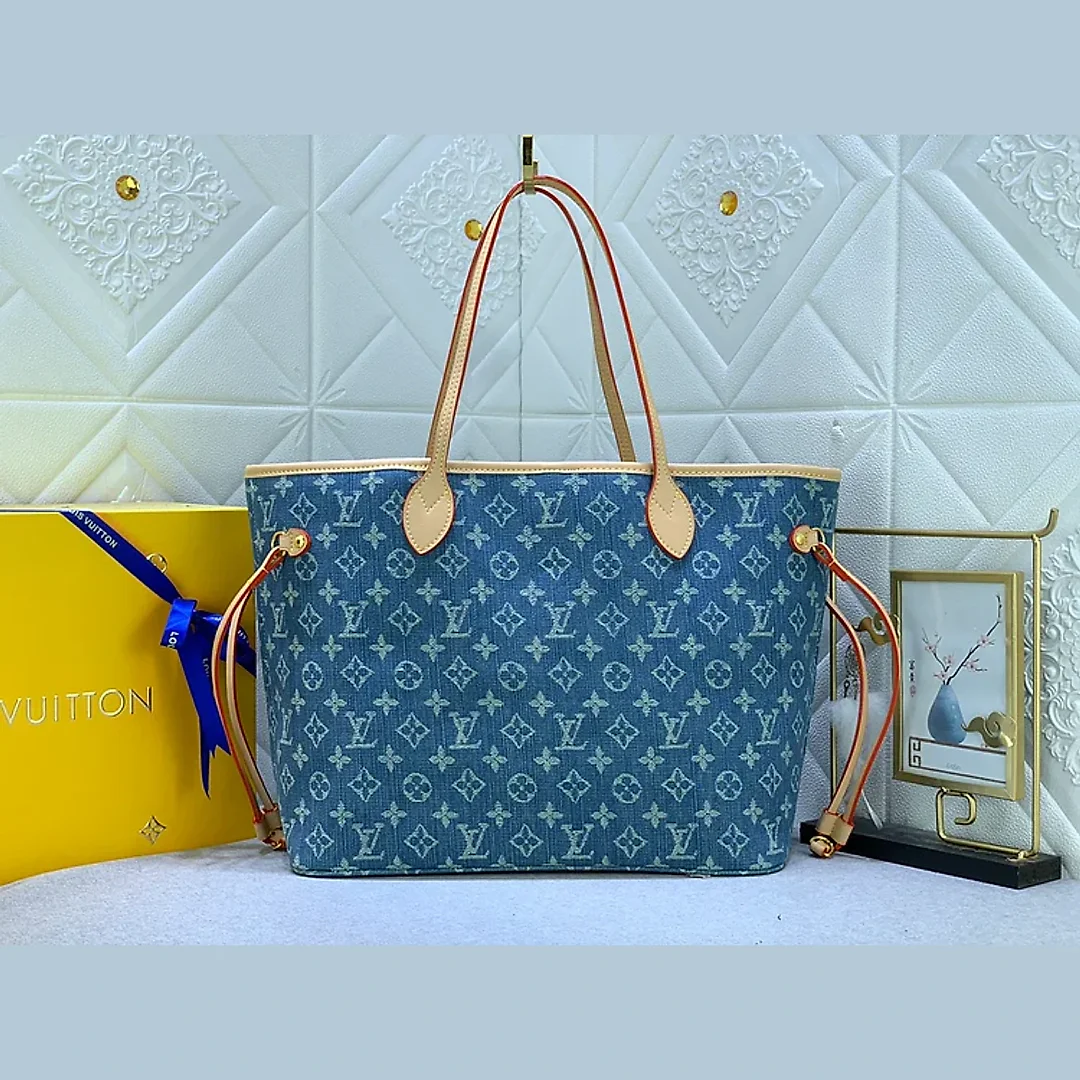 Louis neverfull denim new arrival size : 32*29*17 cm