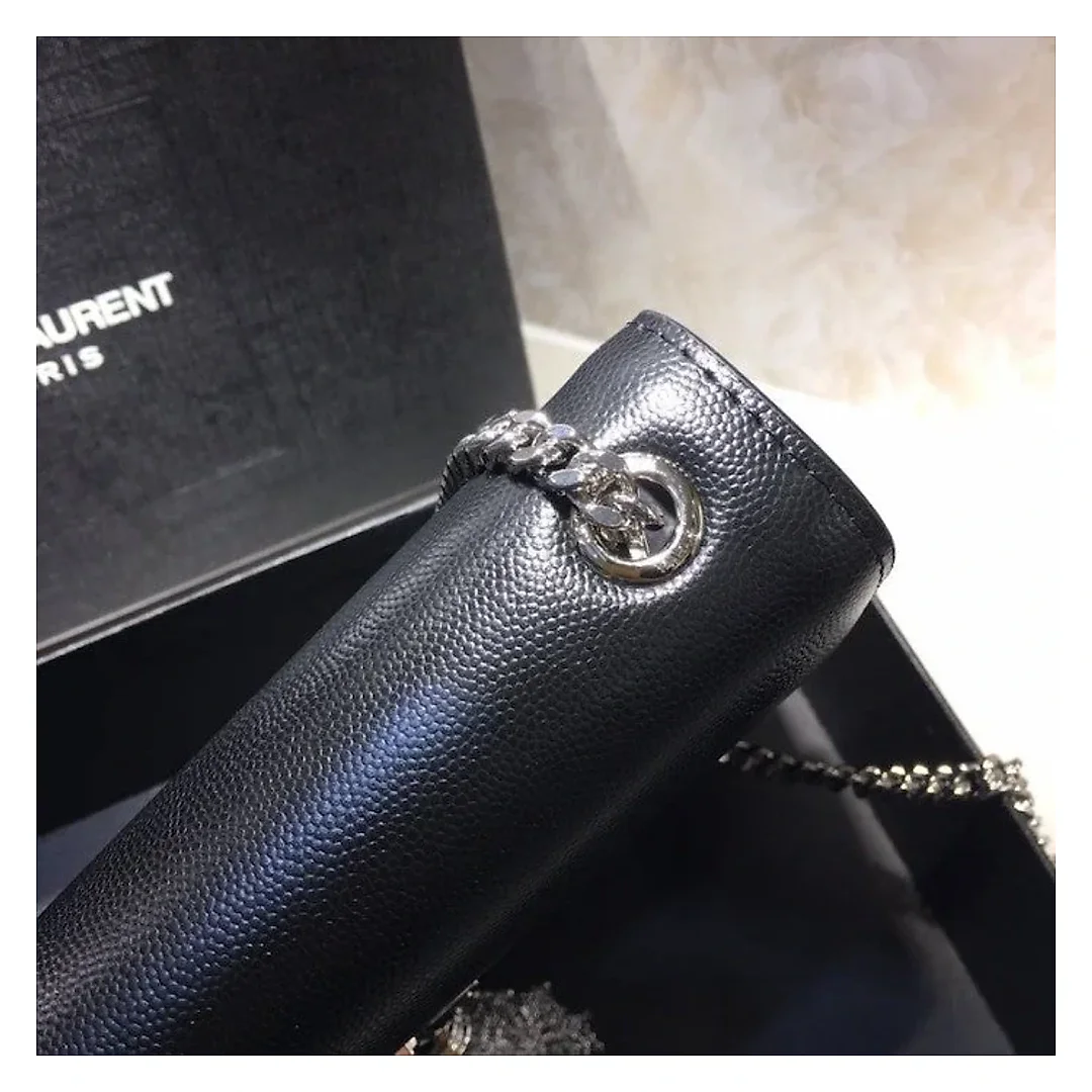 Y Black Kate Medium Leather Shoulder Bag