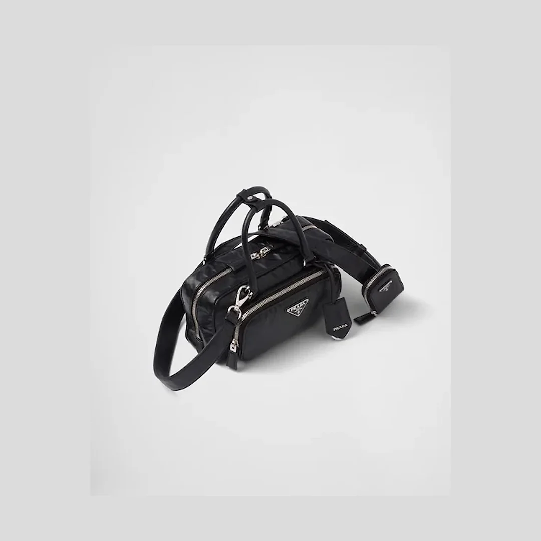 PP Antique nappa leather multi-pocket top-handle bag – Black