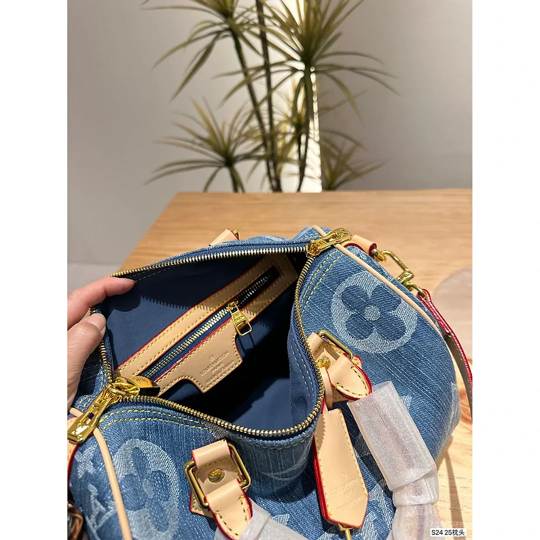 Louis new arrival denim speedy 25 bag