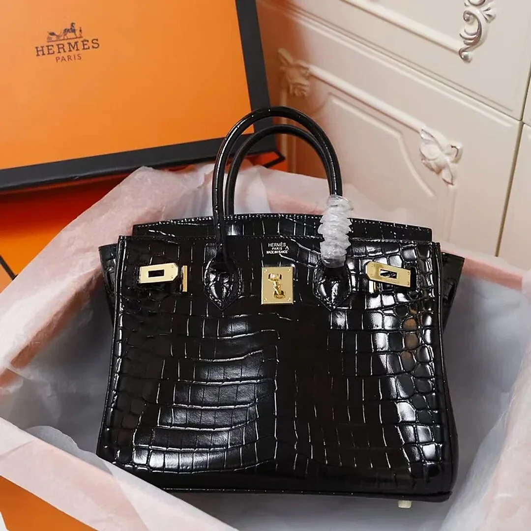 H Birkin 25, 30, 35 Electric Shiny Niloticus Crocodile gold Hardware