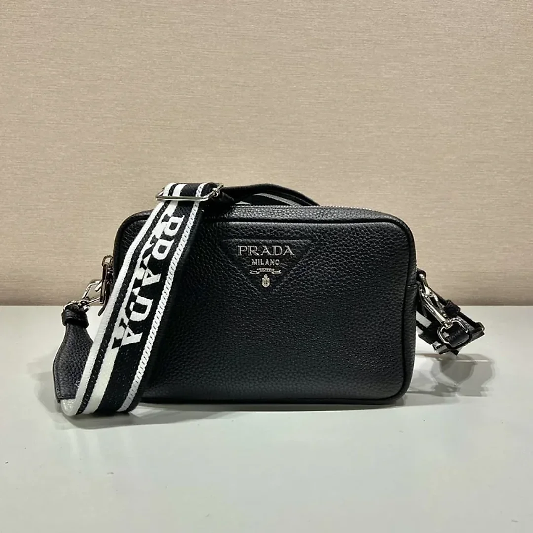 Pra Bag With Shoulder Strap Black For Women, Women’s Bags 8.6in/22cm 1BH082_2DKV_F0002_V_3OM
