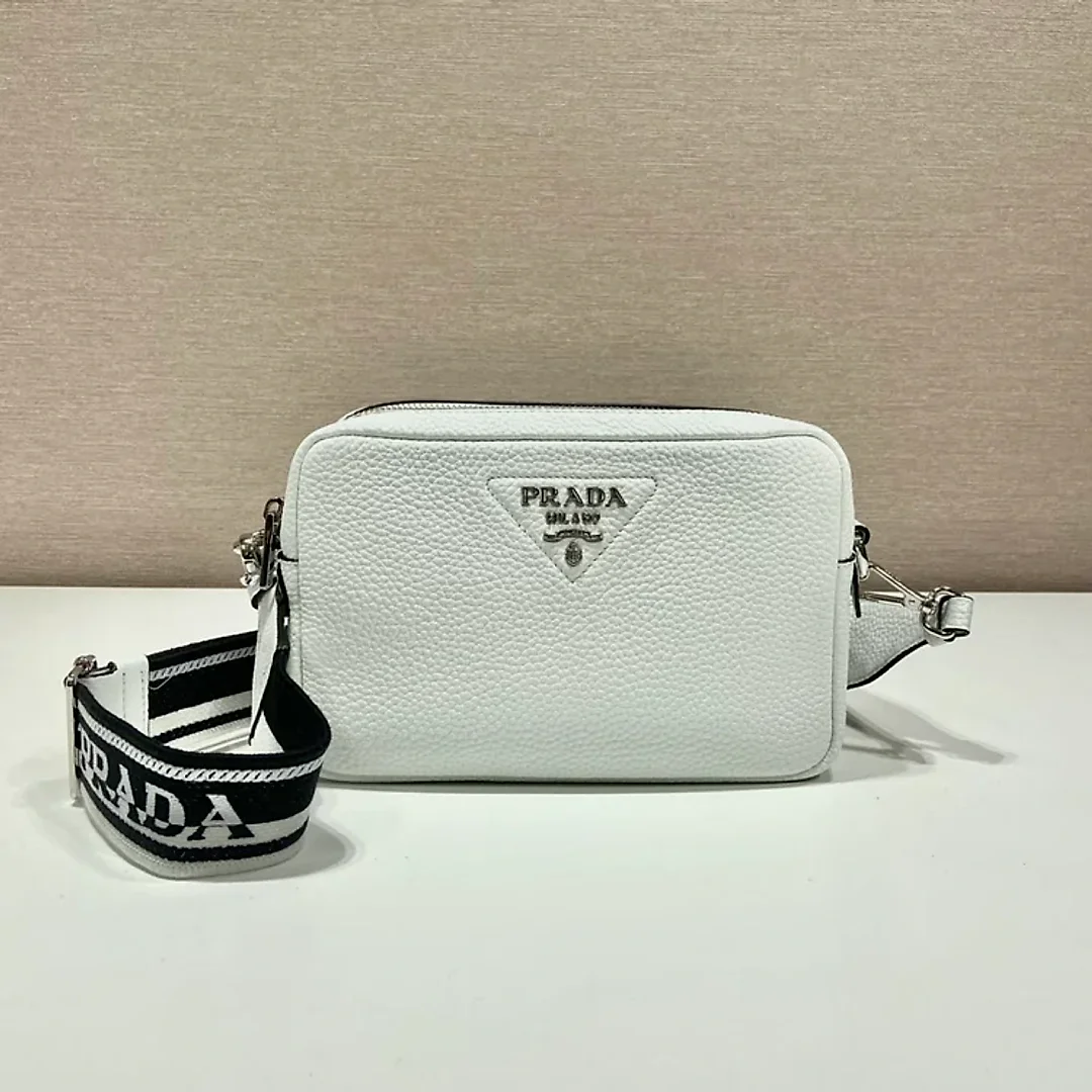 Pra Bag With Shoulder Strap White For Women, Women’s Bags 8.6in/22cm 1BH082_2DKV_F0009_V_3OM