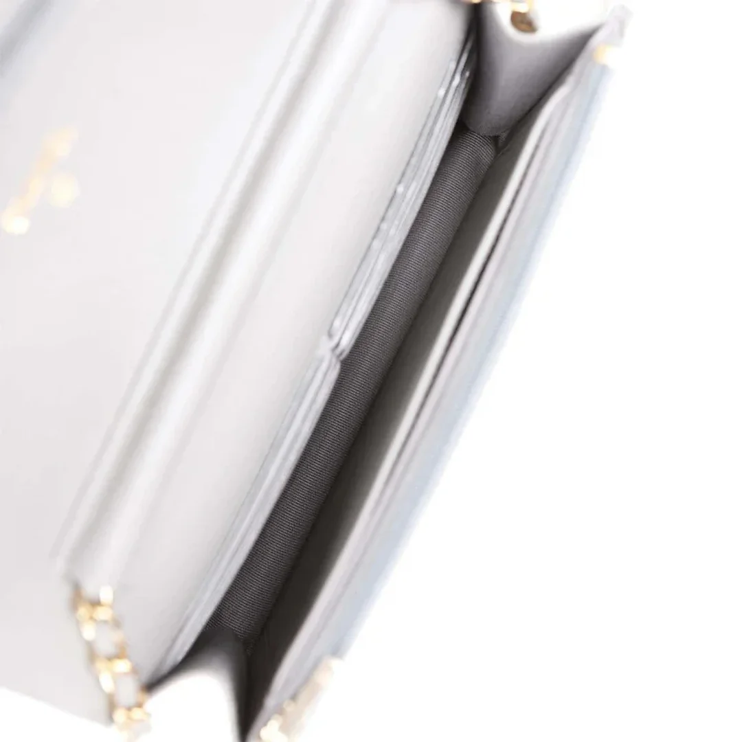 CC Wallet on Chain WOC Grey Caviar Light Gold Hardware