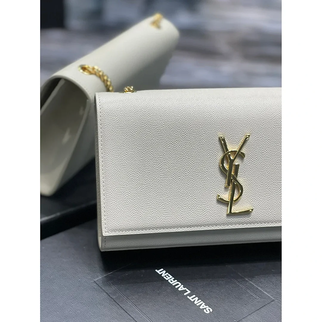 Y Kate Medium In Grain Poudre embossed Leather Bag 2 colours