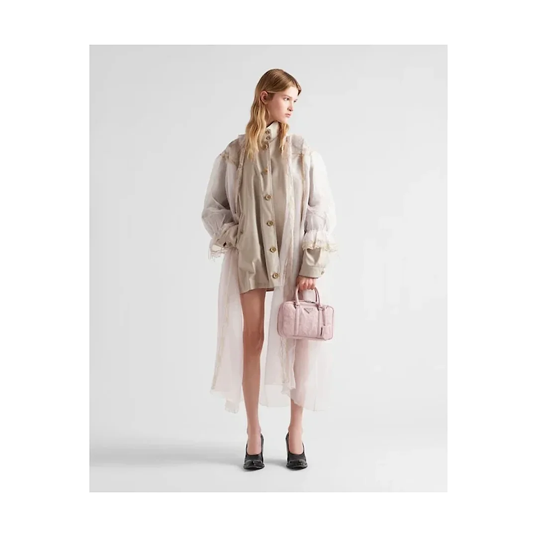 PP Medium antique nappa leather top handle bag – Alabaster Pink