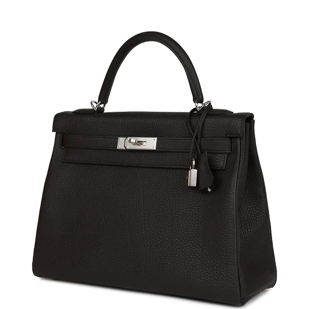 H Kelly Retourne 32cm Black Togo Palladium Hardware