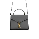 Y Cassandra Medium Top Handle in Box Y Leather and Suede