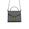 Y Cassandra Medium Top Handle in Box Y Leather and Suede