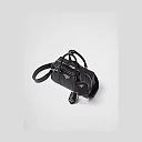 PP Small antique nappa leather top handle bag – Black