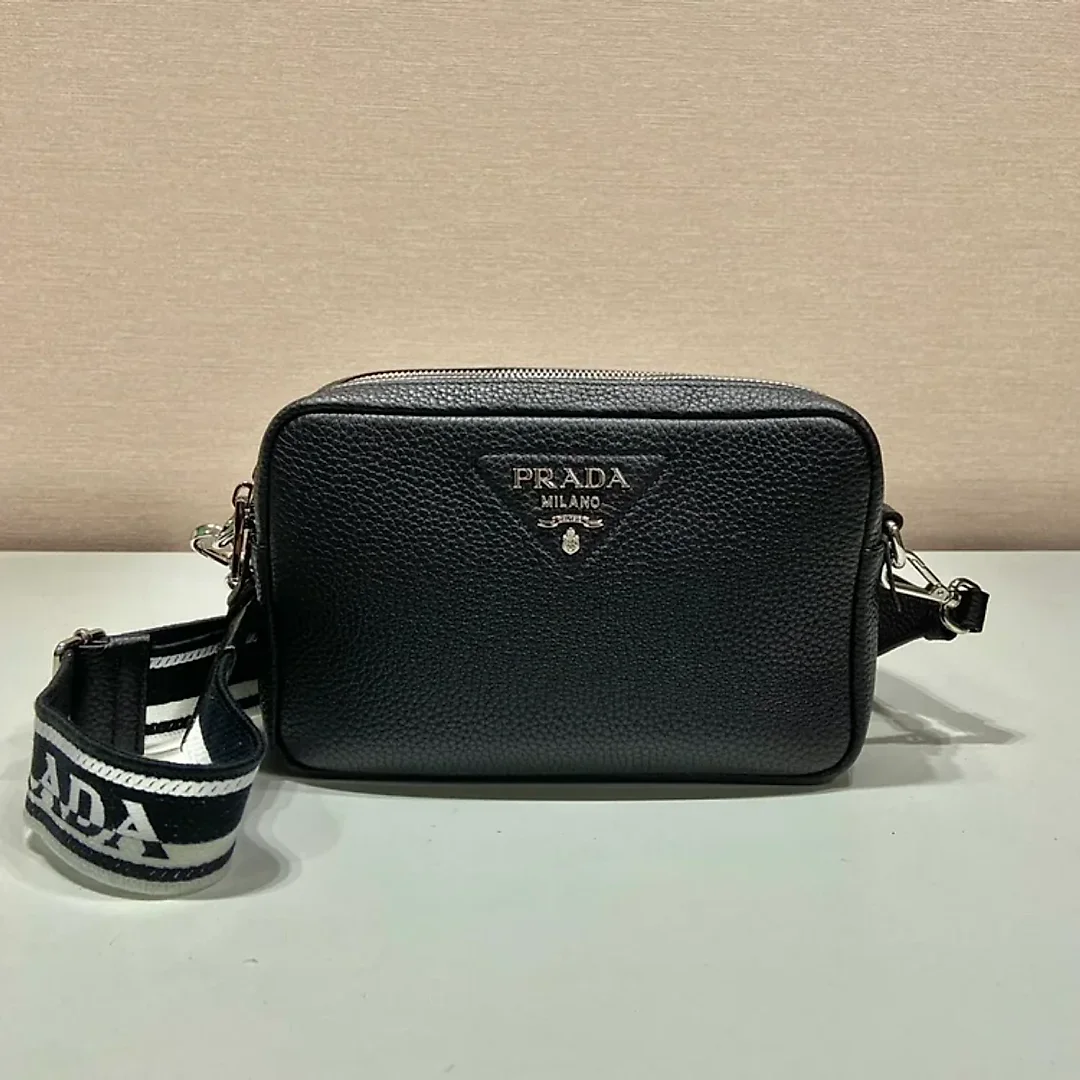 Pra Bag With Shoulder Strap Black For Women, Women’s Bags 8.6in/22cm 1BH082_2DKV_F0002_V_3OM