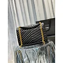 Y College Large Chain Bag Black With Gold Hardware