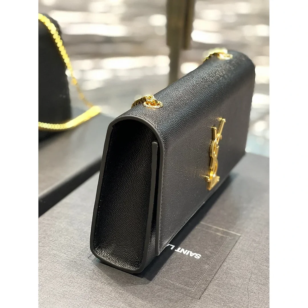 Y Kate Medium In Grain Poudre embossed Leather Bag 2 colours