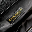 CC 25.5cm Boy Handbag Black Grained Calfskin Gold Tone Metal Caviar leather
