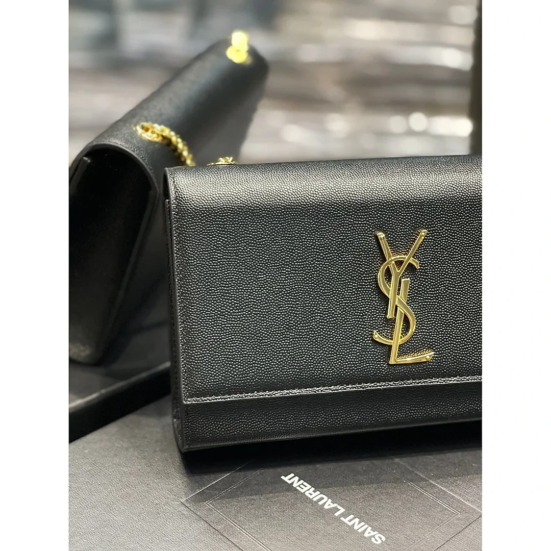 Y Kate Medium In Grain Poudre embossed Leather Bag 2 colours