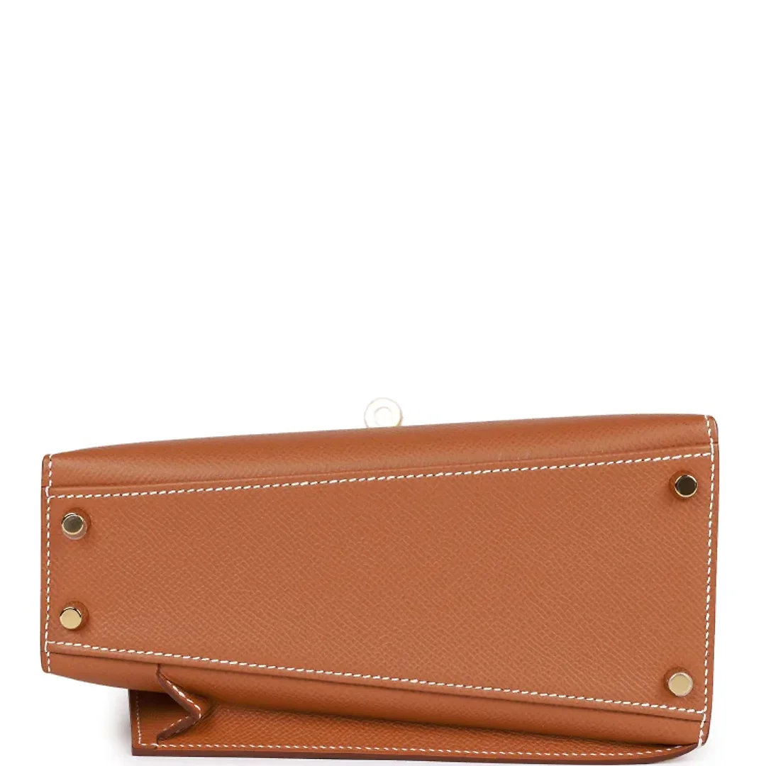 H Kelly Sellier en Desordre 20 Gold Epsom Gold Hardware