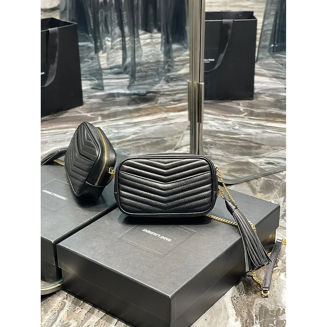 Y Lou Mini Bag In Quilted Grain De Poudre Embossed Leather