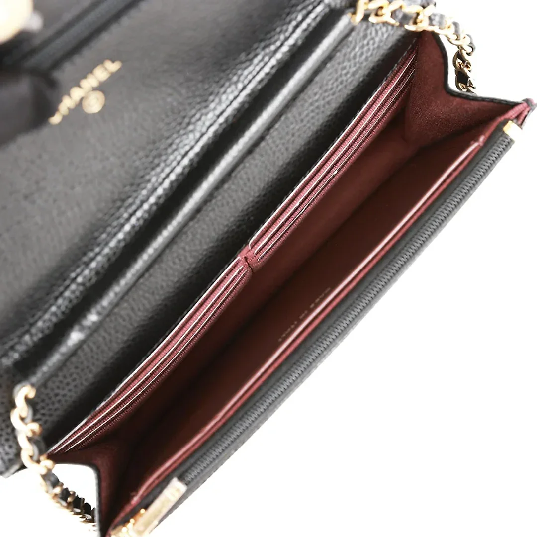 CC Wallet on Chain WOC Black Caviar Gold Hardware